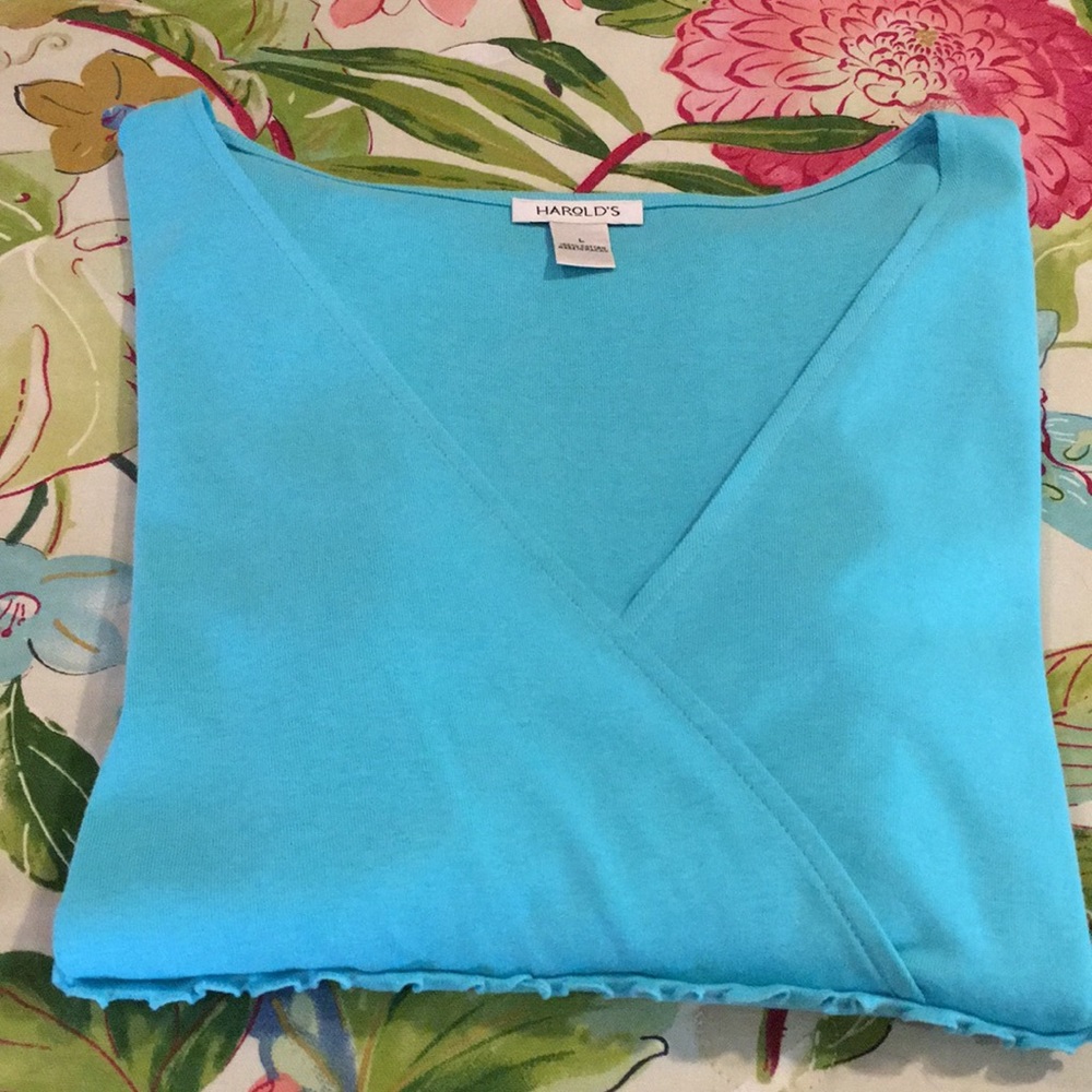 Aqua V-Neck Tee
